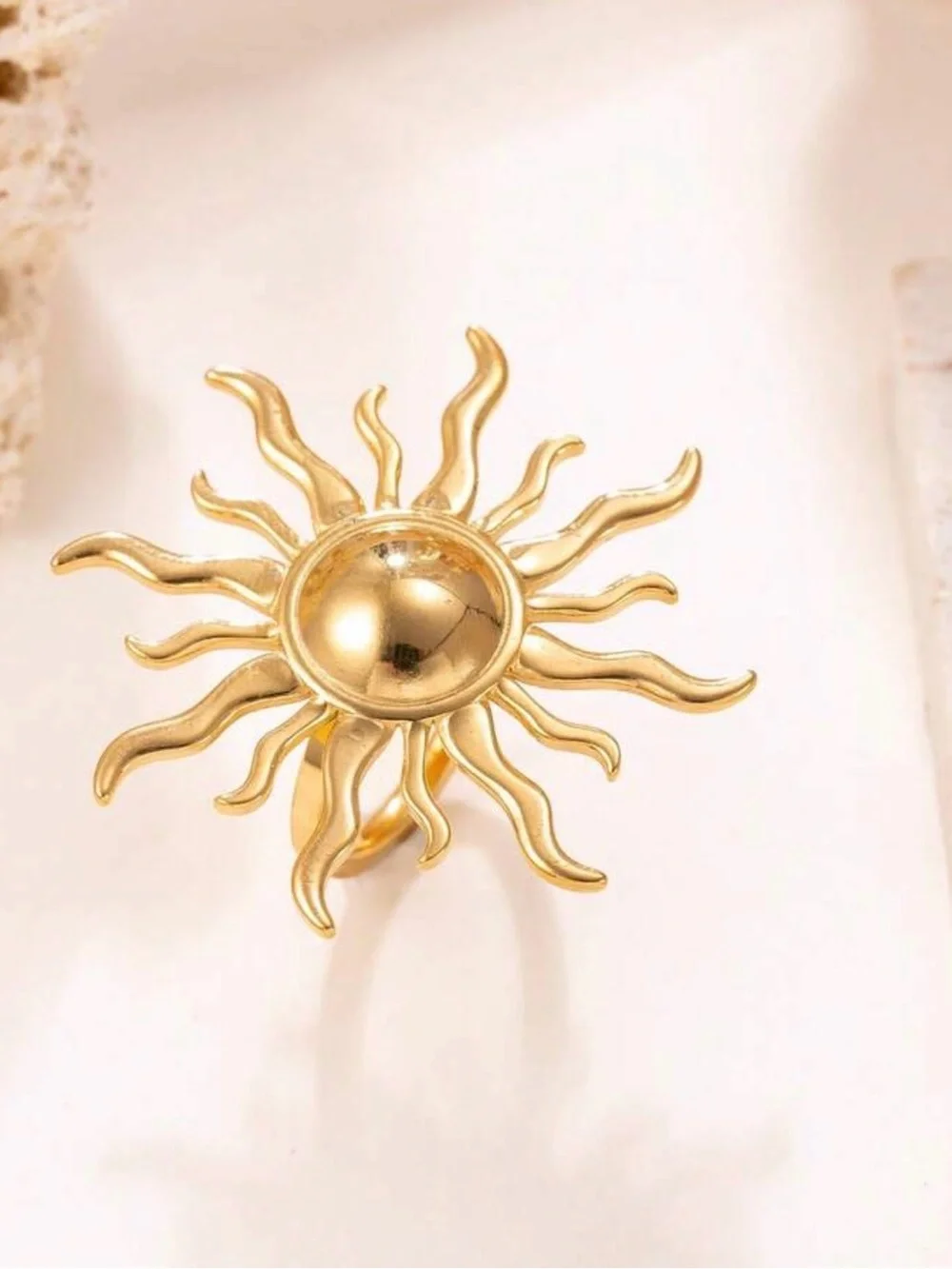 Gold Sunburst Statement Ring